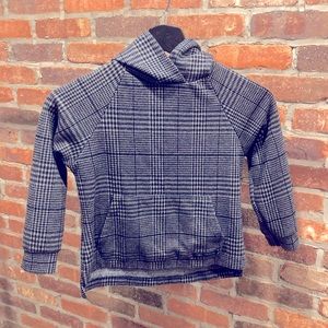 ZARA KIDS/GIRL HOUNDSTOOTH GREY/SILVER SWEATSHIRT